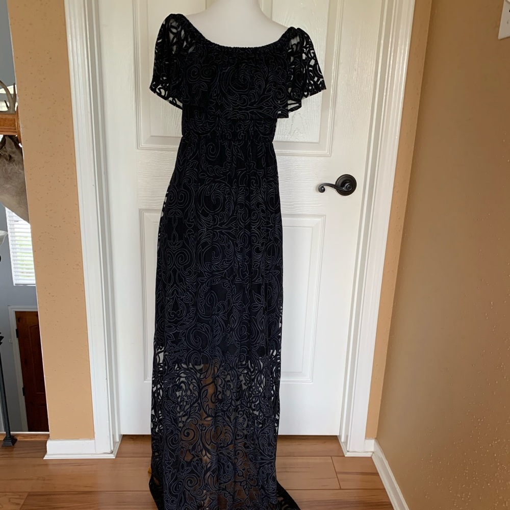 Soma Black Lace Maxi Dress